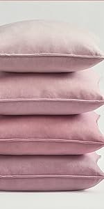 kissenbezug 40x40 cm deko kissenbezüge samt frühling sommer flauschig sofakissen zierkissen rosa 4er